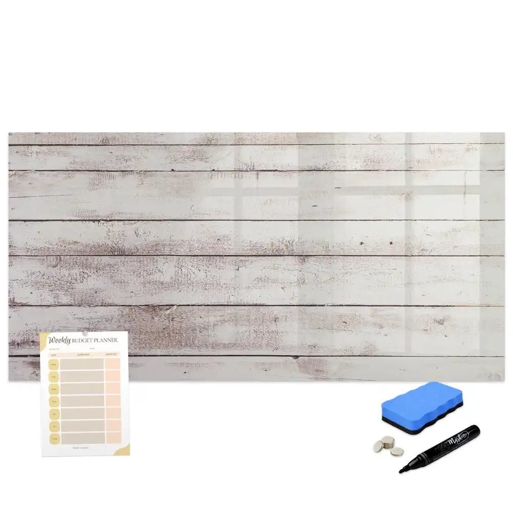 Tableau magnétique pour écriture motif planches en bois