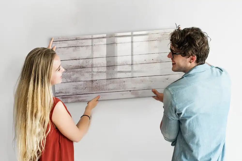 Tableau magnétique pour écriture motif planches en bois