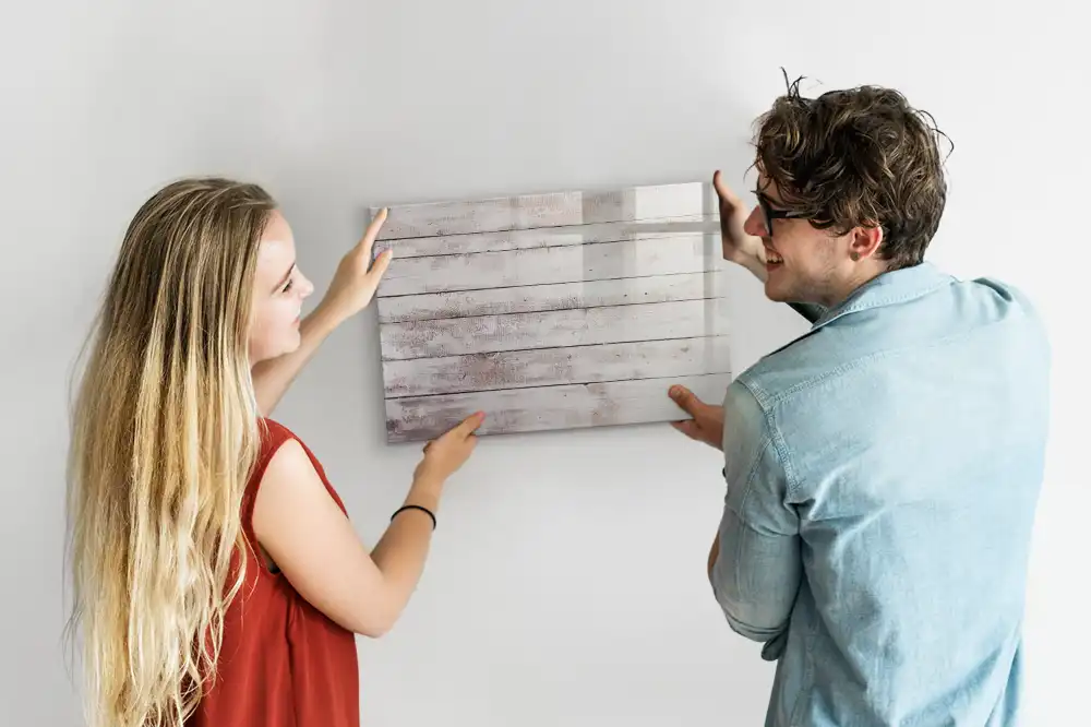 Tableau magnétique pour écriture motif planches en bois
