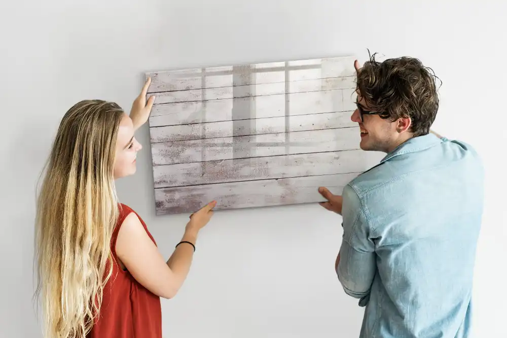 Tableau magnétique pour écriture motif planches en bois