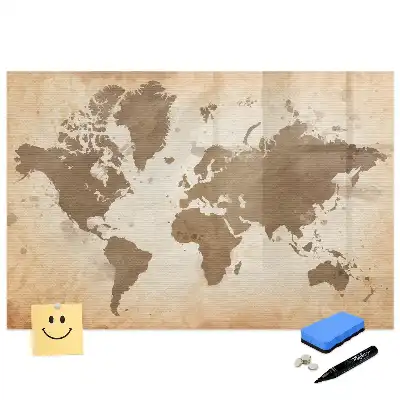 Tableau magnétique carte du monde illustrée pour enfants