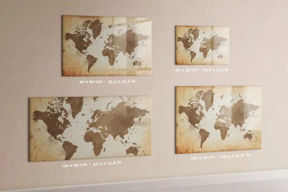 Tableau magnétique carte du monde illustrée pour enfants