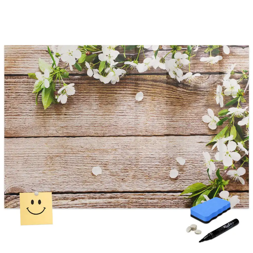 Tableau magnétique en bois à motif floral