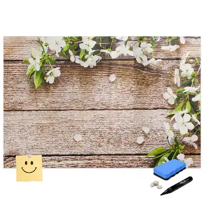 Tableau magnétique en bois à motif floral