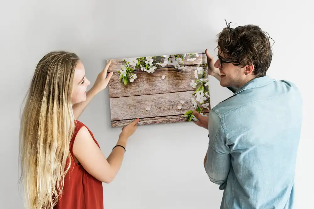 Tableau magnétique en bois à motif floral