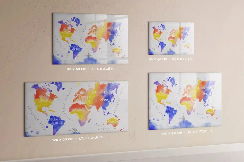 Tableau magnétique artistique carte du monde à dessiner