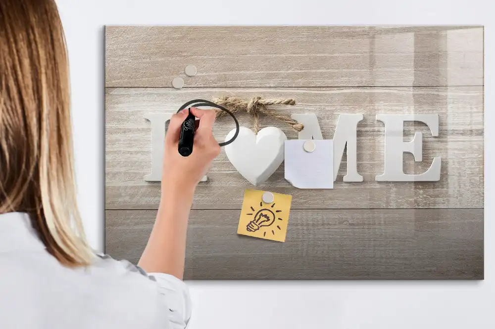 Tableau blanc magnétique effaçable à sec pour foyer