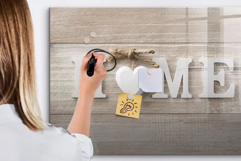 Tableau blanc magnétique effaçable à sec pour foyer