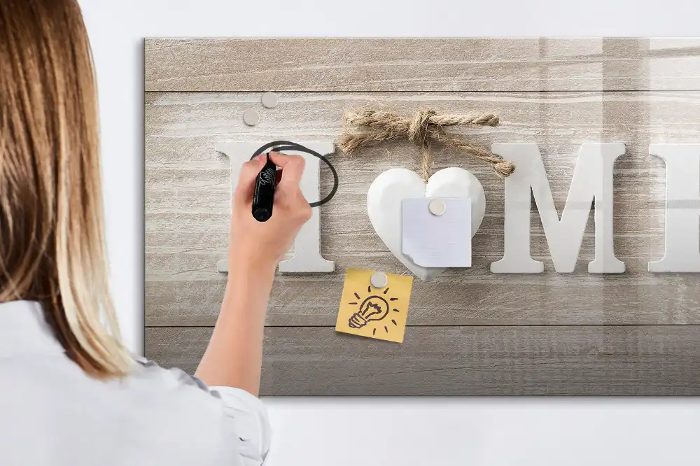 Tableau blanc magnétique effaçable à sec pour foyer
