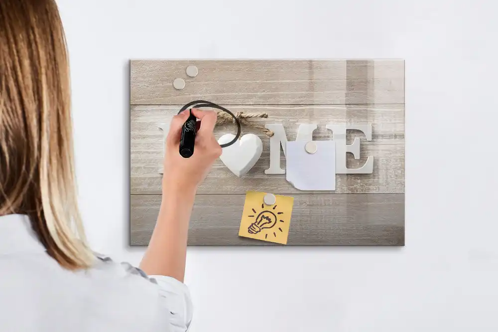 Tableau blanc magnétique effaçable à sec pour foyer