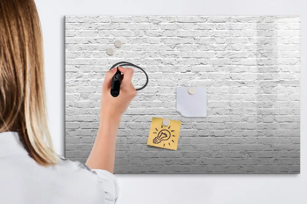 Tableau magnétique pour dessin motif mur de briques classique