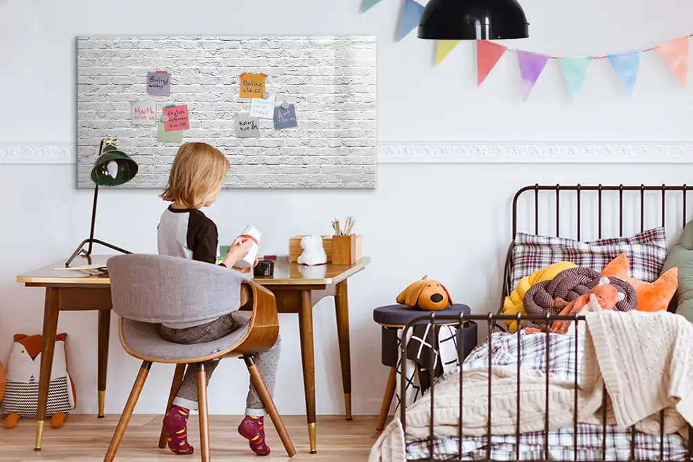 Tableau magnétique pour dessin motif mur de briques classique