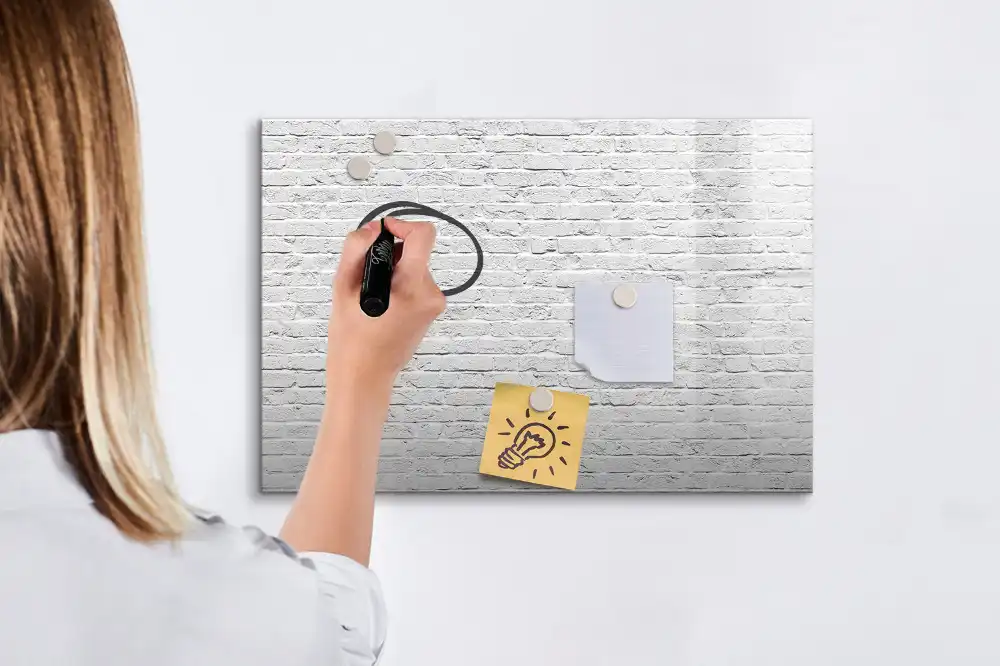 Tableau magnétique pour dessin motif mur de briques classique