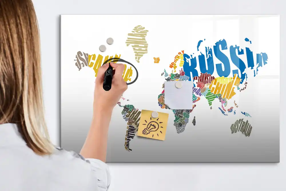 Tableau magnétique éducatif des continents