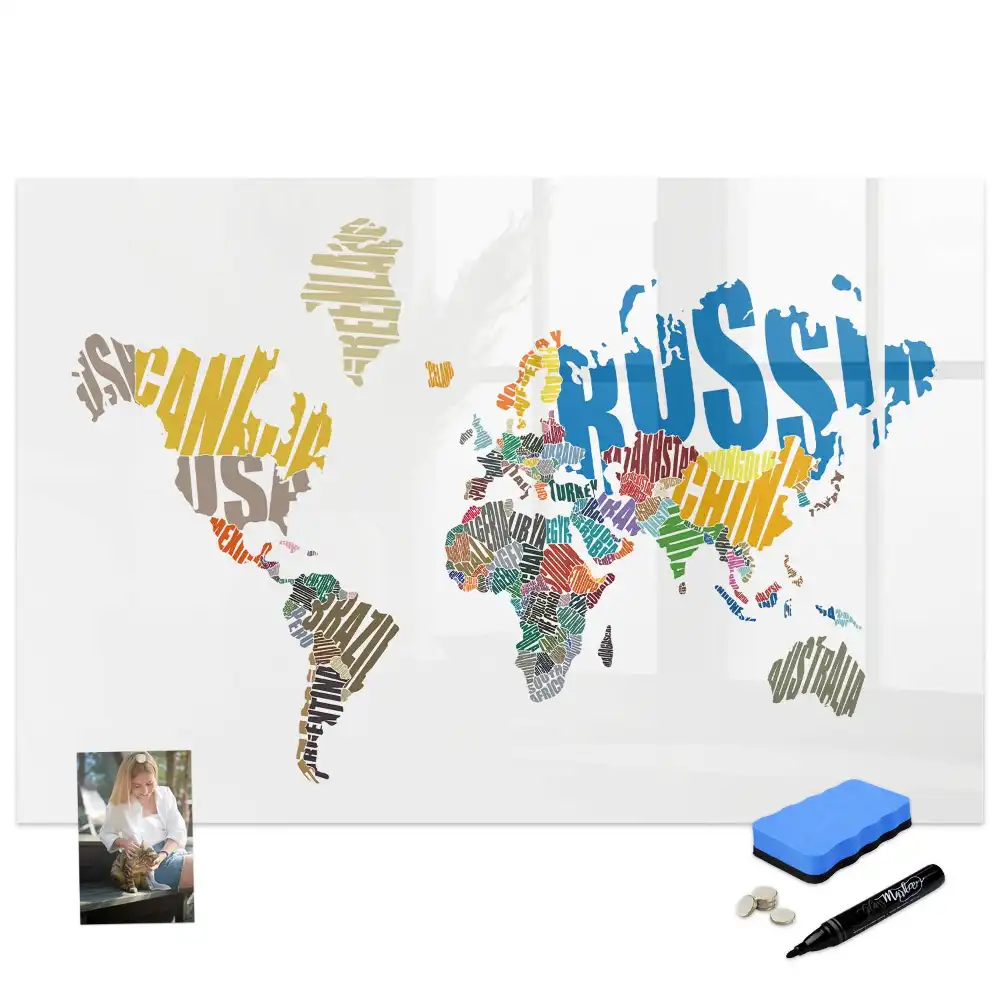 Tableau magnétique éducatif des continents