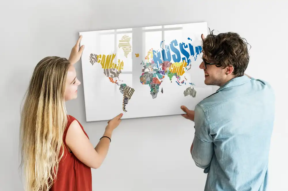 Tableau magnétique éducatif des continents