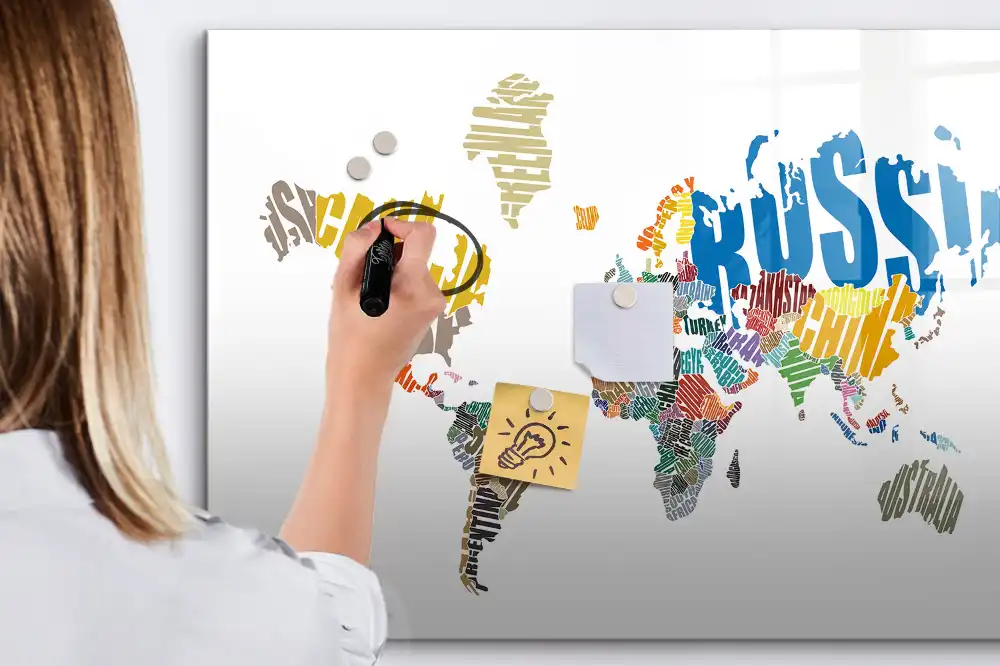Tableau magnétique éducatif des continents