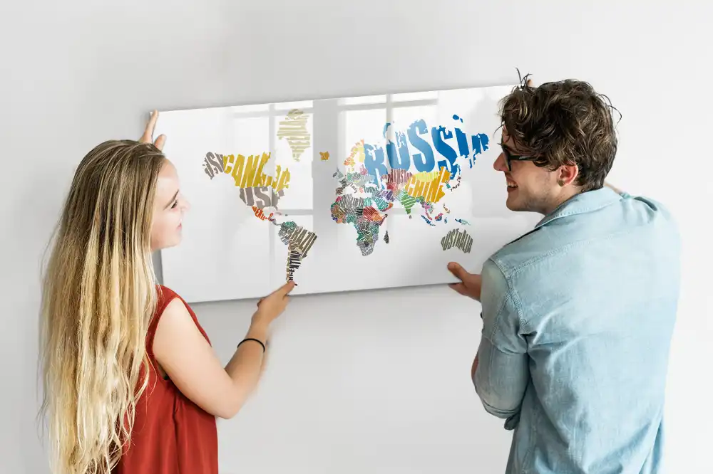 Tableau magnétique éducatif des continents