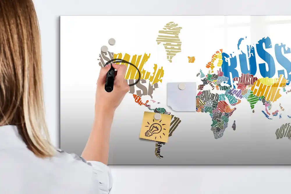 Tableau magnétique éducatif des continents