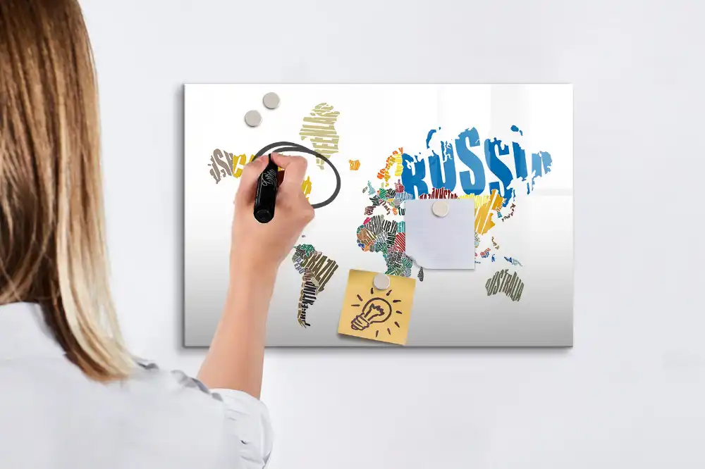 Tableau magnétique éducatif des continents