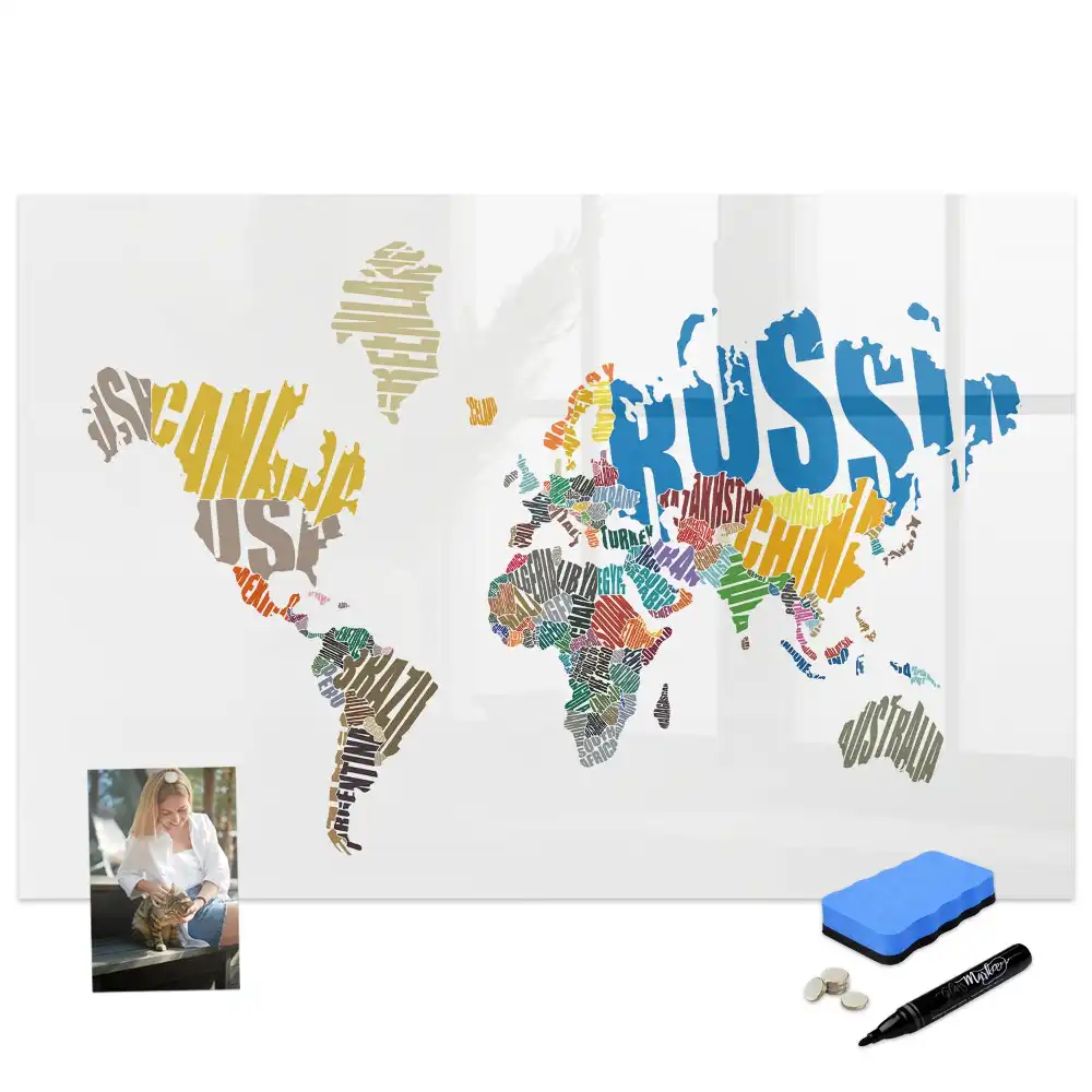 Tableau magnétique éducatif des continents