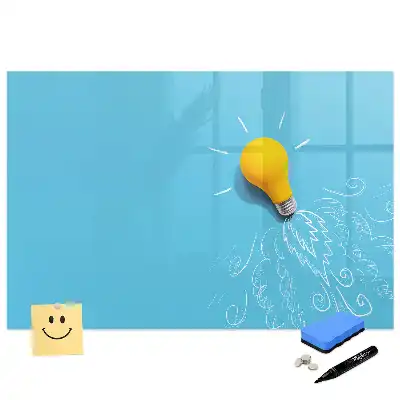 Tableau blanc magnétique effaçable à sec avec motif ampoule d'idées