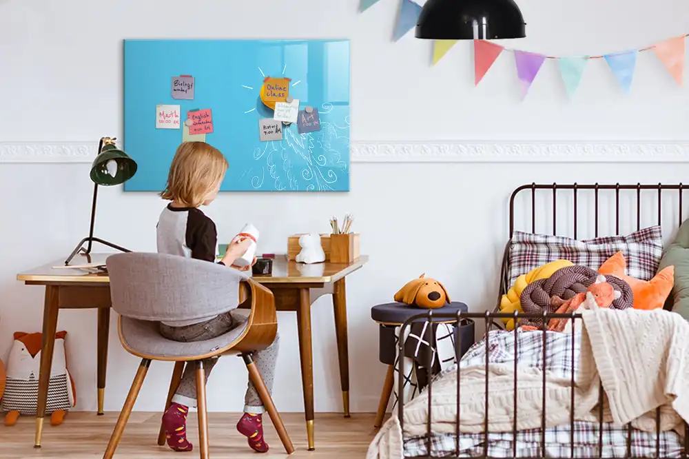 Tableau blanc magnétique effaçable à sec avec motif ampoule d'idées