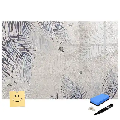 Tableau magnétique pour écriture motif feuille de palmier exotique