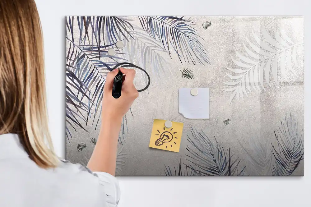 Tableau magnétique pour écriture motif feuille de palmier exotique