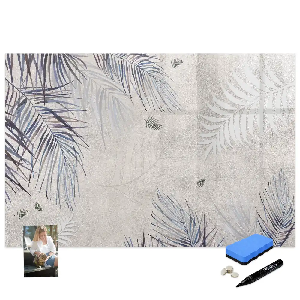Tableau magnétique pour écriture motif feuille de palmier exotique