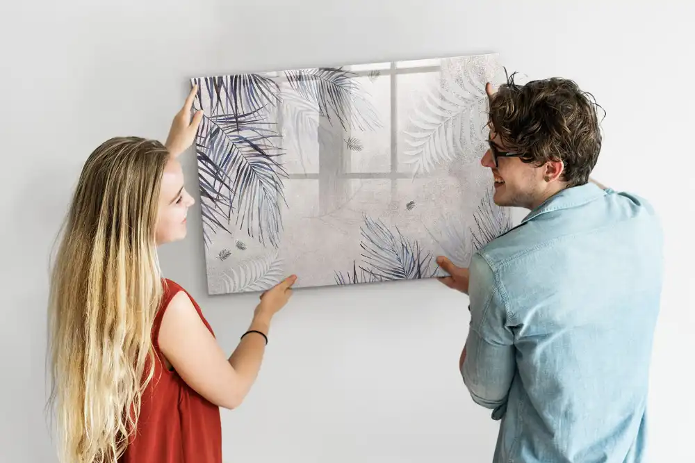 Tableau magnétique pour écriture motif feuille de palmier exotique