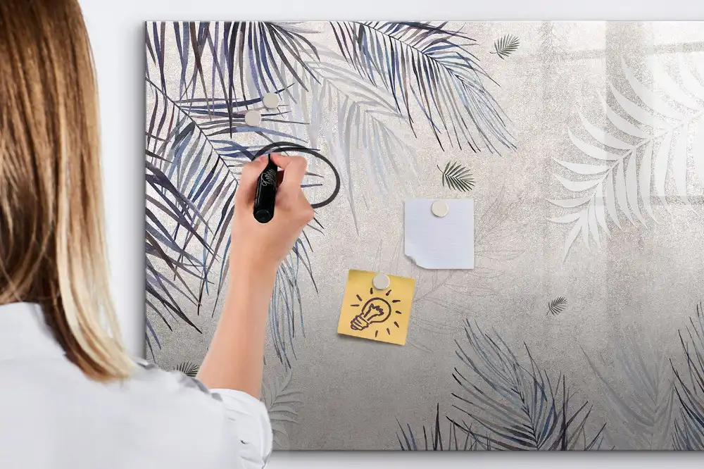 Tableau magnétique pour écriture motif feuille de palmier exotique