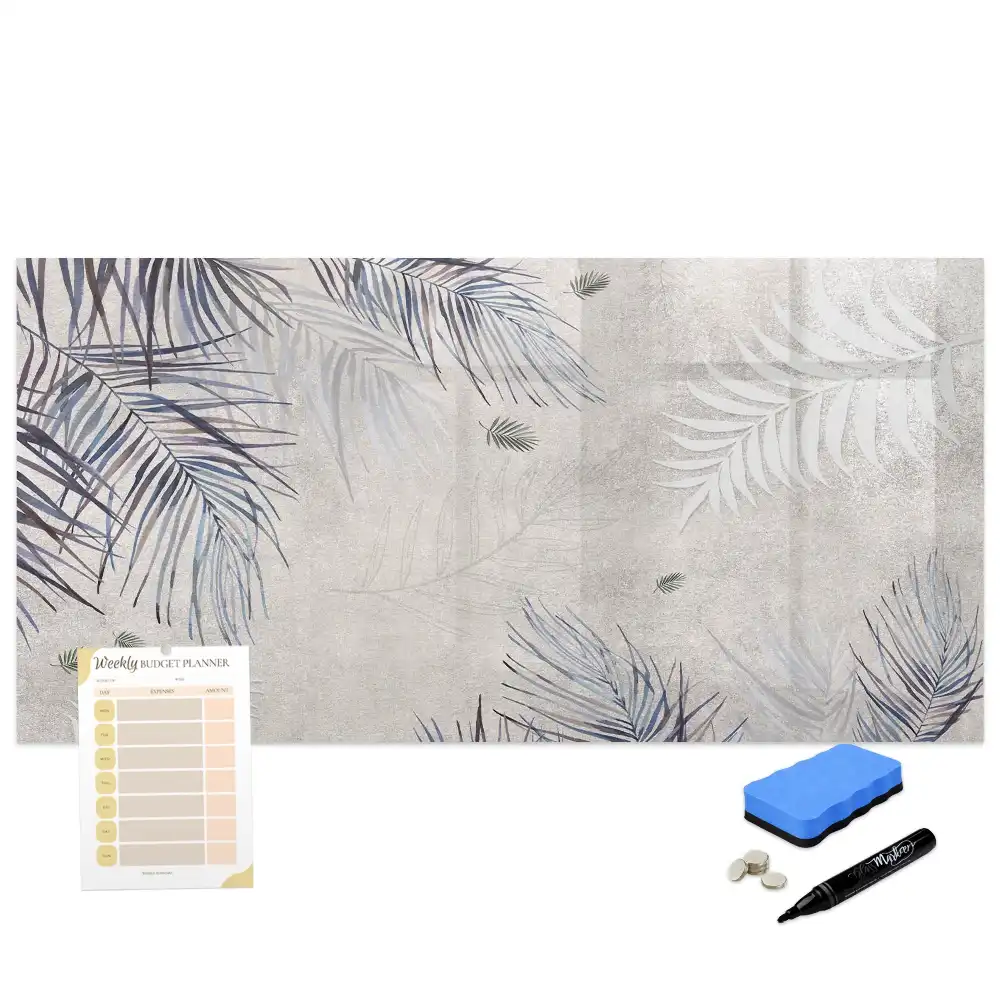 Tableau magnétique pour écriture motif feuille de palmier exotique
