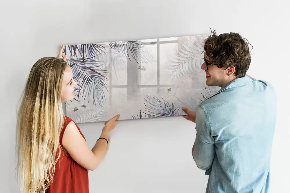 Tableau magnétique pour écriture motif feuille de palmier exotique
