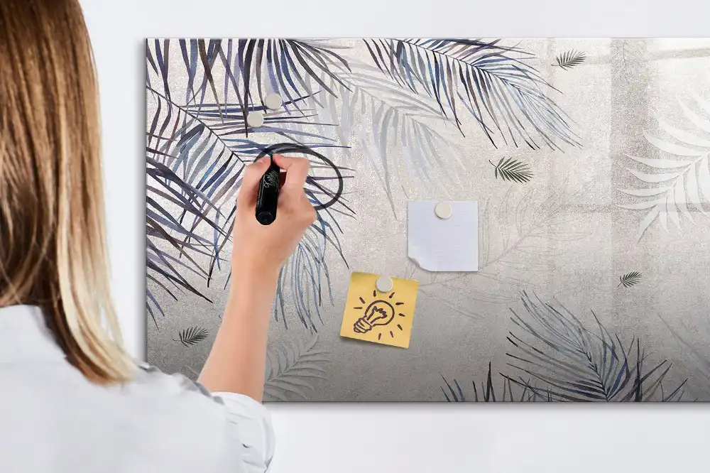 Tableau magnétique pour écriture motif feuille de palmier exotique