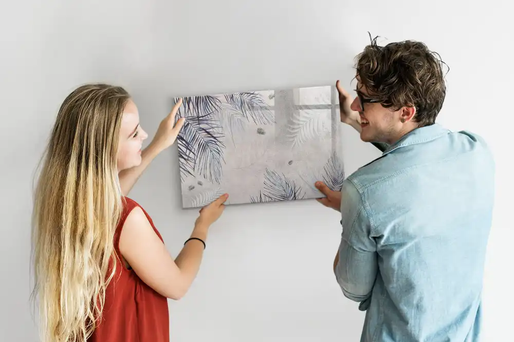 Tableau magnétique pour écriture motif feuille de palmier exotique