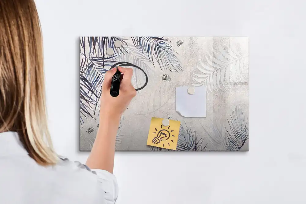 Tableau magnétique pour écriture motif feuille de palmier exotique