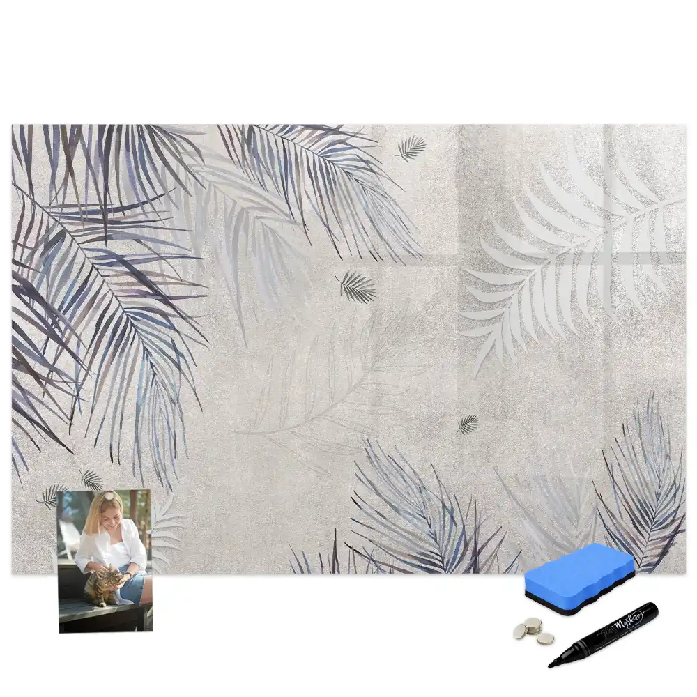 Tableau magnétique pour écriture motif feuille de palmier exotique
