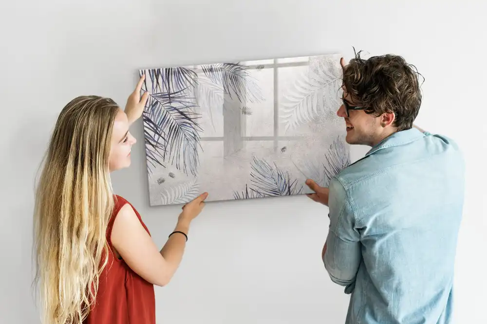 Tableau magnétique pour écriture motif feuille de palmier exotique