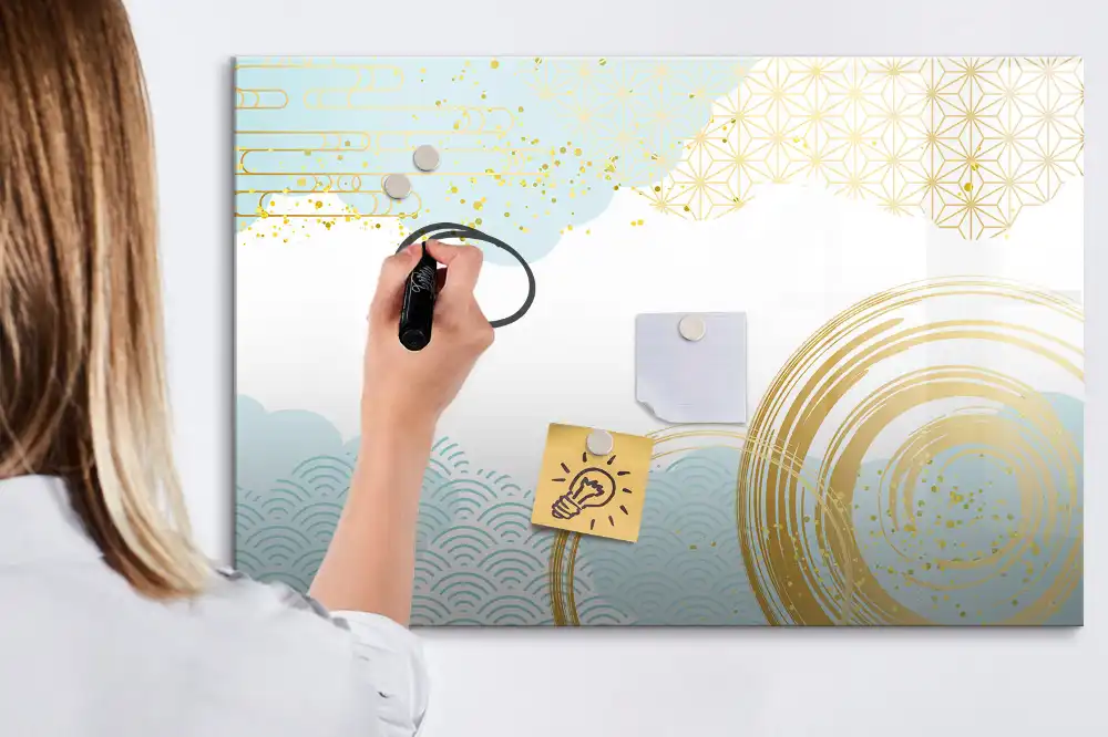 Tableau blanc magnétique effaçable à sec décoratif façon papier peint