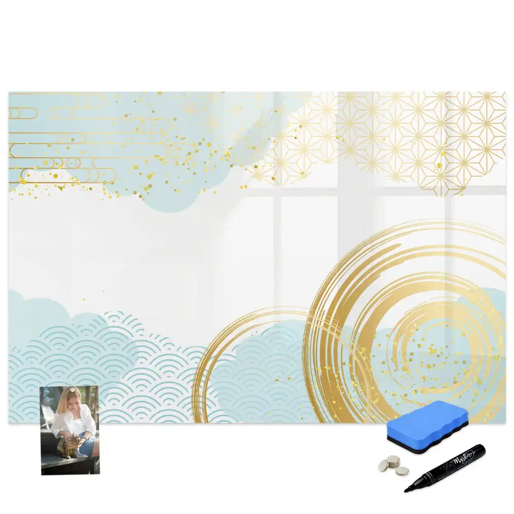 Tableau blanc magnétique effaçable à sec décoratif façon papier peint