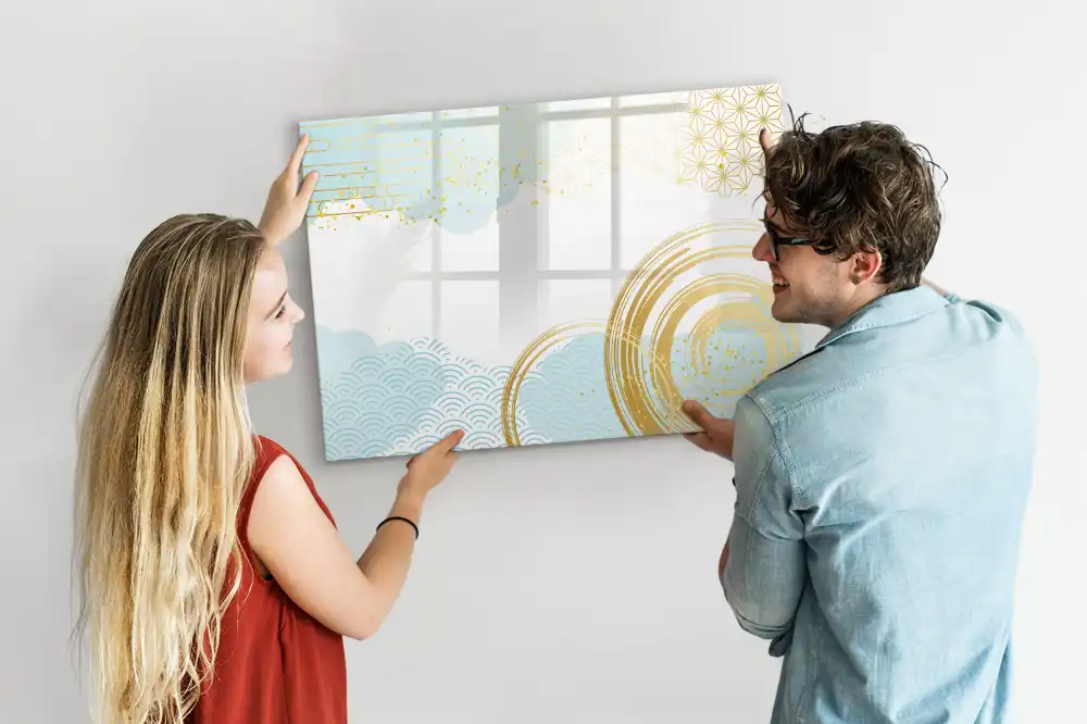 Tableau blanc magnétique effaçable à sec décoratif façon papier peint