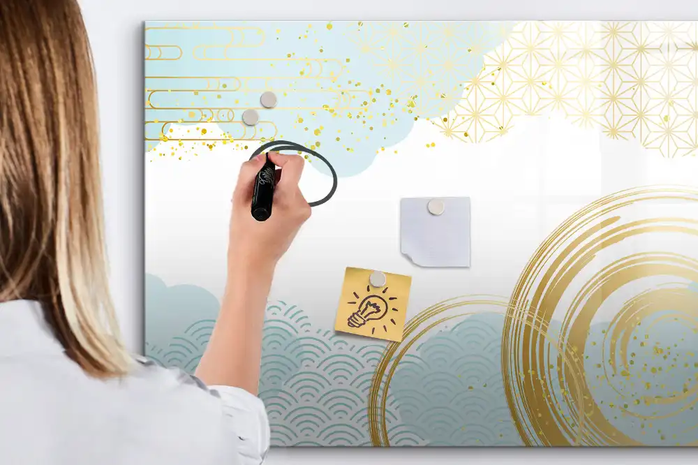 Tableau blanc magnétique effaçable à sec décoratif façon papier peint