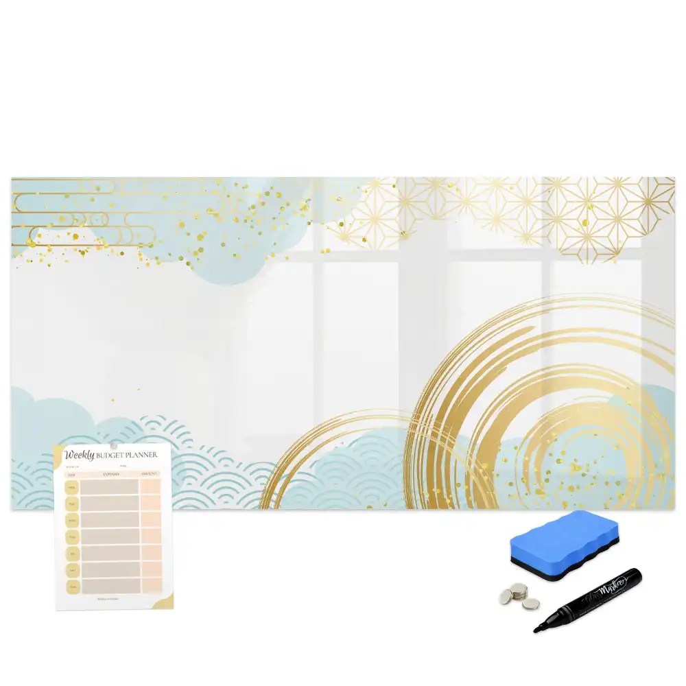 Tableau blanc magnétique effaçable à sec décoratif façon papier peint