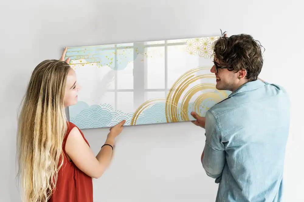 Tableau blanc magnétique effaçable à sec décoratif façon papier peint
