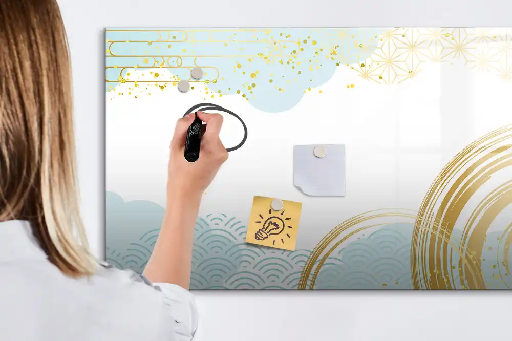 Tableau blanc magnétique effaçable à sec décoratif façon papier peint