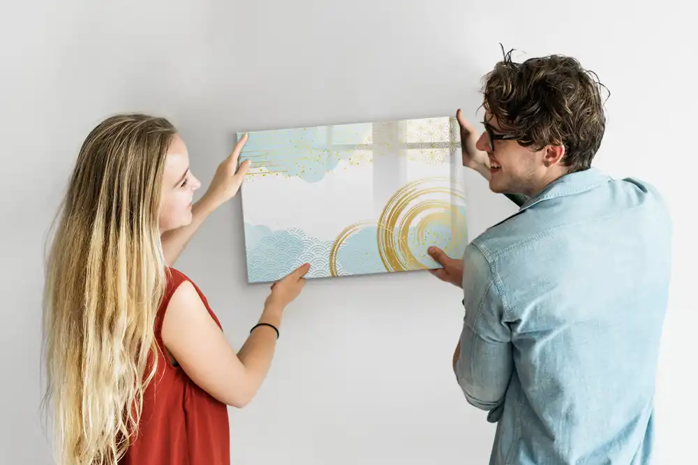 Tableau blanc magnétique effaçable à sec décoratif façon papier peint