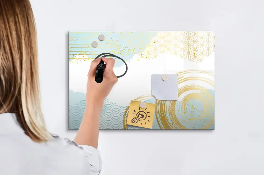 Tableau blanc magnétique effaçable à sec décoratif façon papier peint