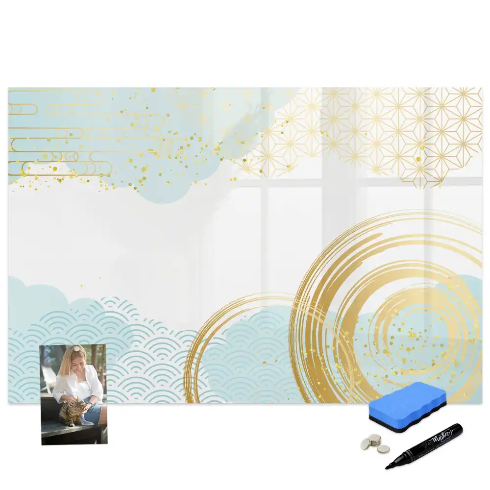 Tableau blanc magnétique effaçable à sec décoratif façon papier peint