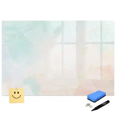Tableau magnétique à dessiner motif marbre avec aquarelles pastel